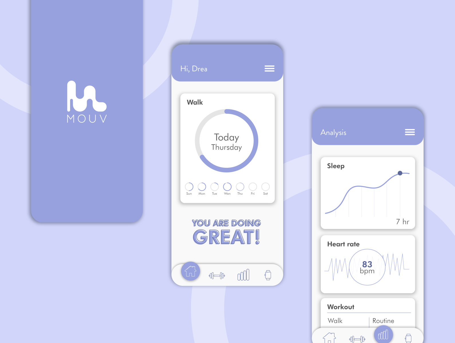 Fit app by Andrea Pacheco on Dribbble