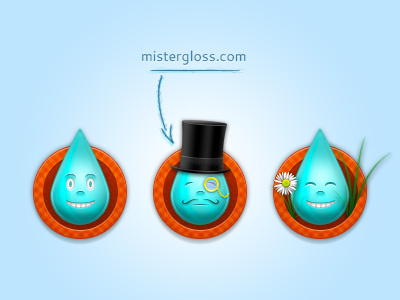 Mister Gloss Website and Mascot car wash design drop gloss illustration mascot mister water web web design website
