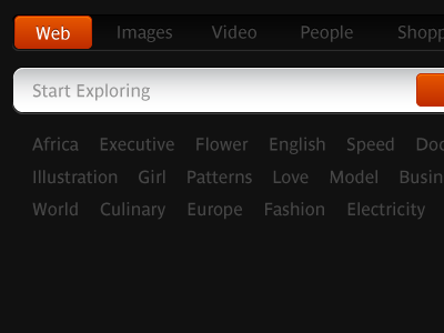 Search UI Elements dark gui orange search ui