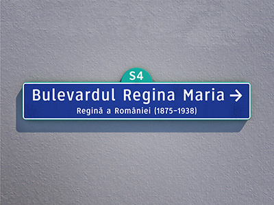 Indicator al Bulevardului Regina Maria bucharest romania sign street wayfinding
