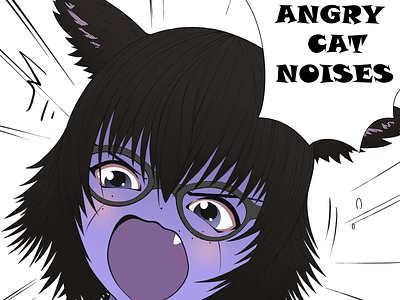 Angry cat noises anime art cat cats chaul0l chraracter doodle fanart finalfantasy14 girl glass manga mmo vidiogame