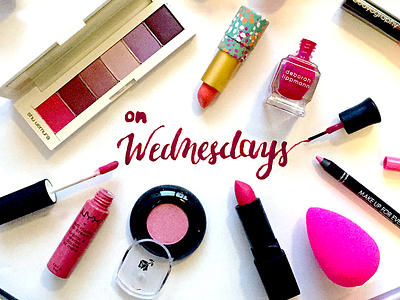 "On Wednesdays, We Wear Pink" handmade lettering makeup nailpolish photoshop pink socialmedia typography wednesday