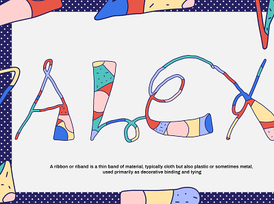 Ribbon abstract alphabet branding color decorative font design drawing font illuatration illustration line logo ui vector