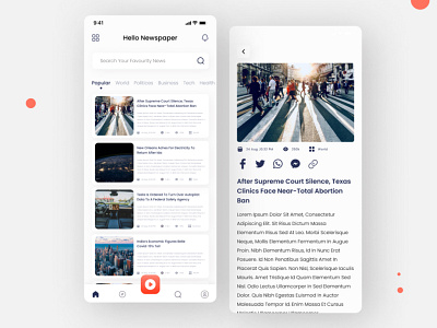 Newspaper Mobile app UI Design app app design app ui design dailynews newspaper newspaper app design online online newspaper app ui design trading news app ui ui ui designer ui newspaper app ui ux design uikit