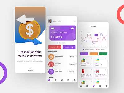 Bank Wallet Mobile app UI Design