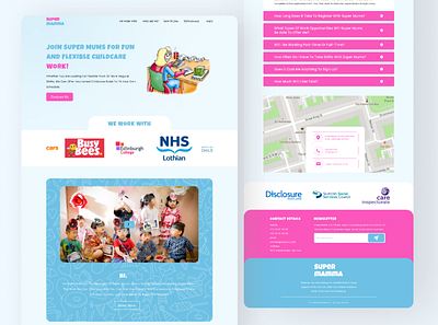 Super Mummy Child Care Web landing Page design graphic design landing page ui mum supercare supercaremums supermummy ui designer web design ui web landing page