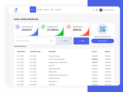 Finance Banking User Dashboard