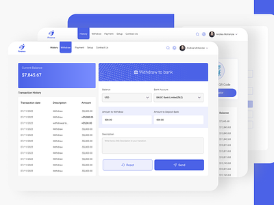 Finance Banking User Dashboard Withdraw