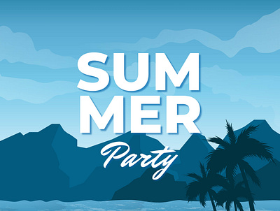 Summer party banner banner beach holiday party summer template