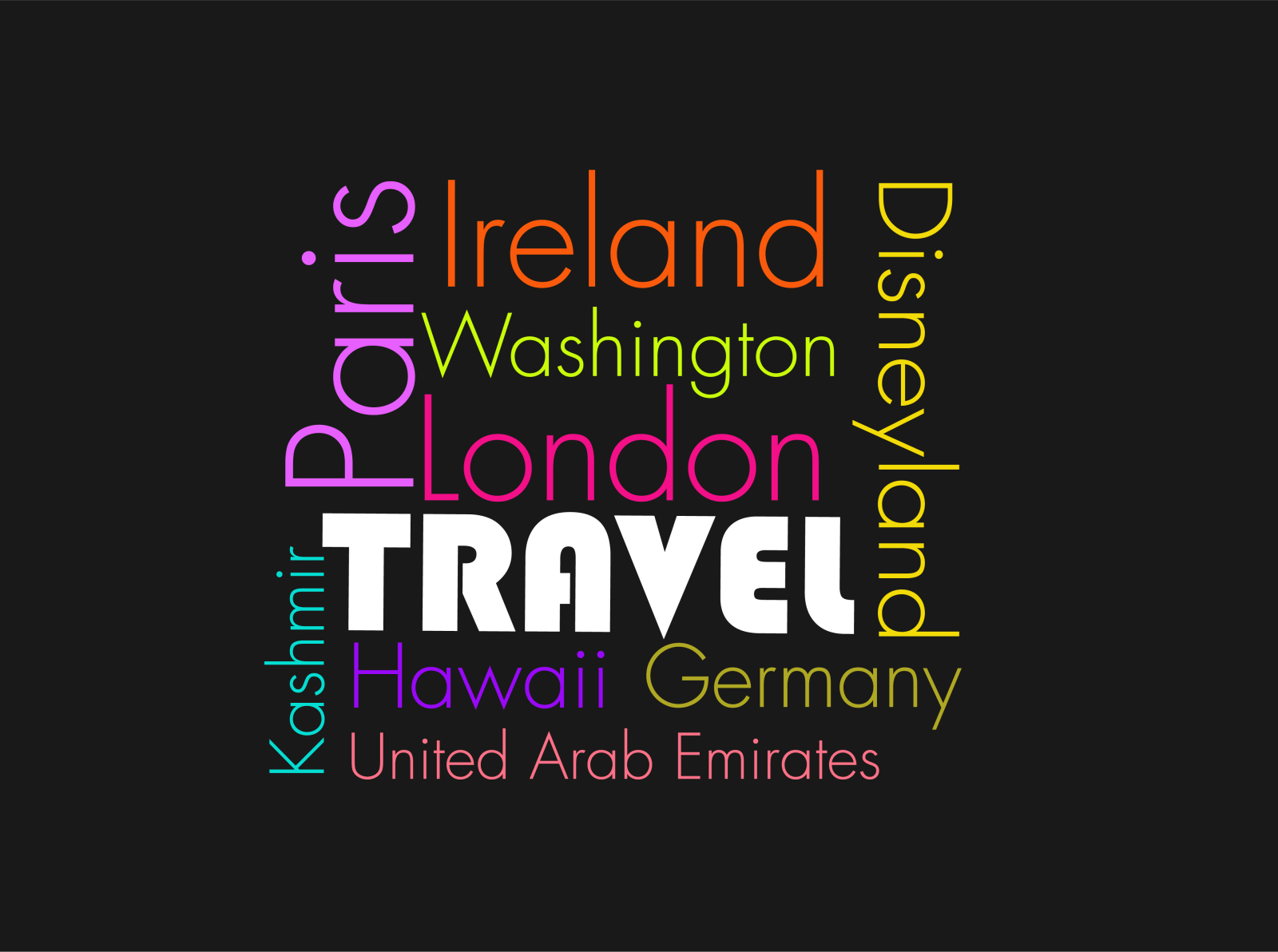 Travel Word art by Mustafa Bazmi on Dribbble