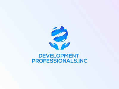 Development Professionals, inc 3d blue branding graphic design human rights logo person with raised hands tech