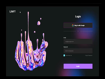 Login Screen for a NFT Website 3d animation branding design graphic design illustration logo motion graphics ui ux vector