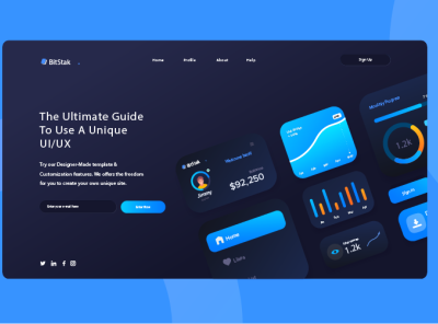 Analytic dashboard landing page