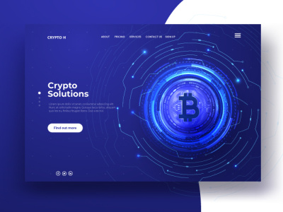 Cryptocurrency landing page 3d animation branding design graphic design illustration logo ryptocurrency landing page ui ux vector