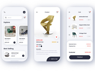 Furniture e-commerce App 3d appdesign application branding e commerce graphic design logo ui ux