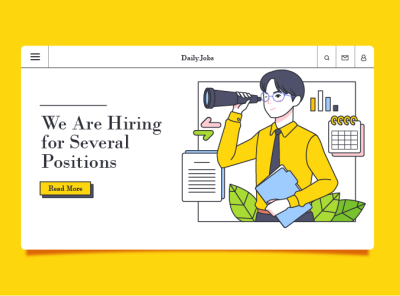 Daily Jobs - Job Seeker Landing Page Website 3d animation branding graphic design job landing page logo motion graphics ui website