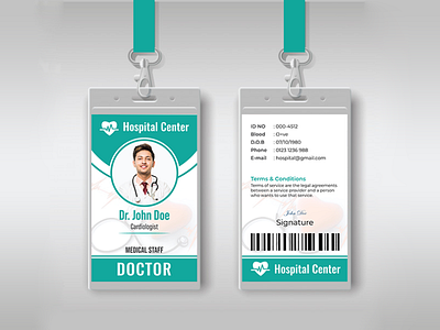 Hospital Staff ID Card Design ad advertisement clients college id card doctor employee id card hospital id card id card design id card template identity identity branding medical care vector