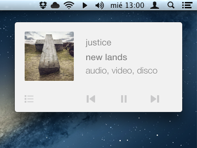 Minimal Music Player Notification music player osx ui