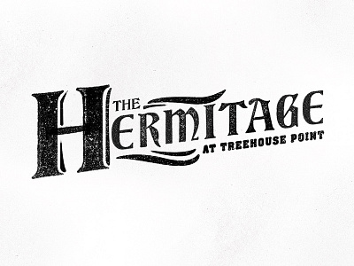 Hermitage lettering logo texture treehouse typography vintage
