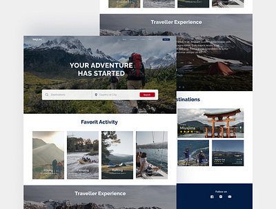 Traveling Website Design landing page nature travelling website design