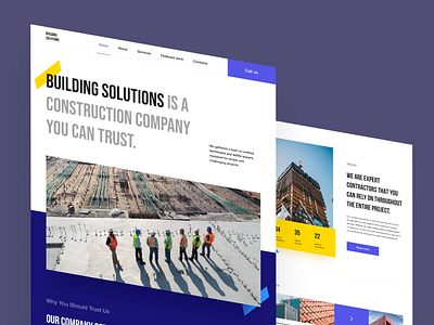 Corporate website building company construction corporate site firm landing landing page web website