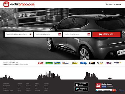 Car Ren Landing Page clean design flat logo minimal typography ui ux web website