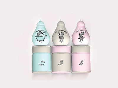 Hippo. Baby Bath Products -1 brand identity branding illustration kids illustration logodesign package design packaging packaging design