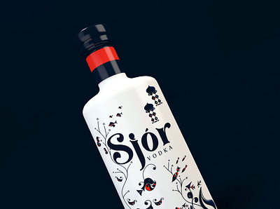 Sjør Vodka. Vodka Branding awakes deep-sea creatures. brand identity branding illustration logo design packaging design vodka