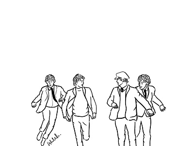 A Hard Day's Night. artwork digital art digital illustration drawing george harisson illustration john lennon paul mccartney ringo starr the beatles