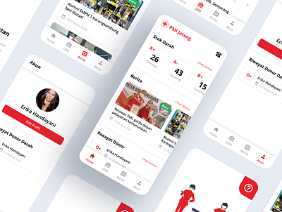 Aplikasi PMI Jawa Tengah jawa tengah mobile app design mobile application pmi red cross ui design uiux ux design