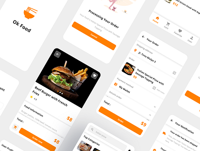 Food App UI Design food food app food app ui mobile application ui design uiux ux design