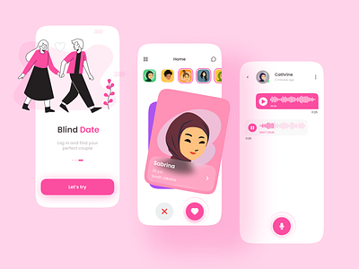 Blind Date Apps blind date clubhouse dating apps illustration mobile application ui design uiux voice assistant