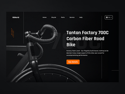 RBWorld - Bicycle Landing Page bicycle dark mode landing page uiux