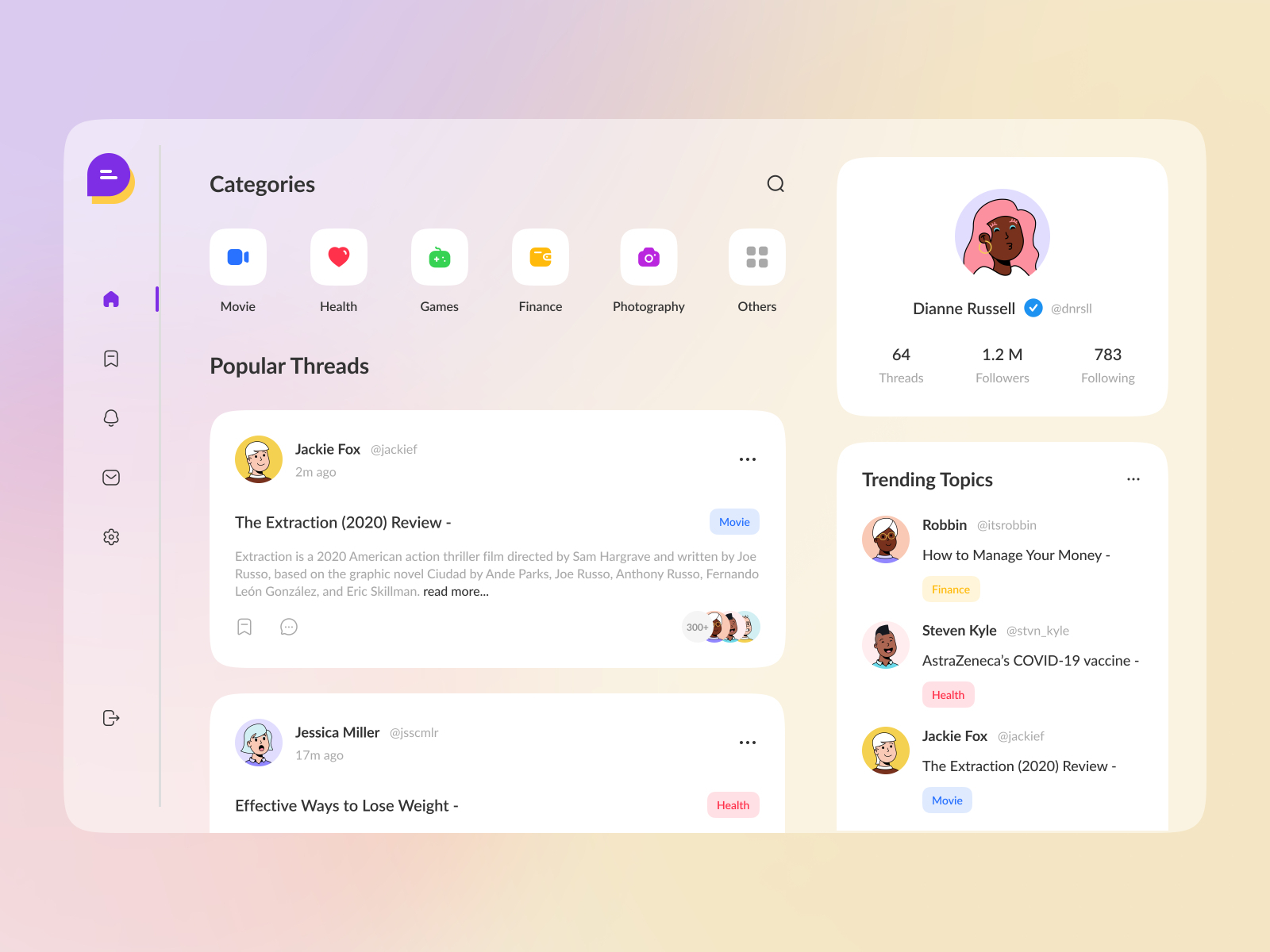 Moco - Thread Web App Design by Leonanta Pramudya Kusuma on Dribbble