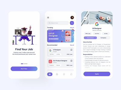 Job Finder App android app application design fresh ios job finder app mobile app design mobile design ui ui design user interface