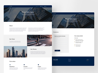 Investments company website assets contact form corporate design desktop design investment main page redesign ui webdesign