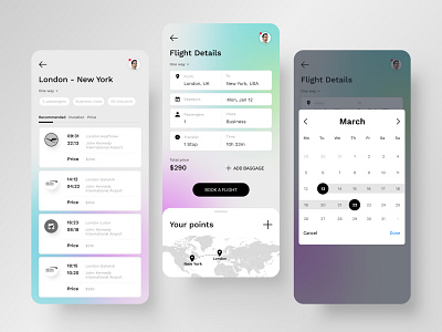 Flight Booking App airline app booking calendar flight mobile search ticket travel ui ux