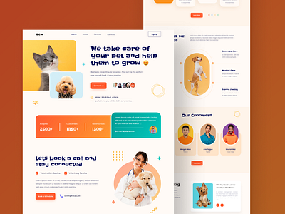 MEW-Pet Care 🐕 care website care website design design landing page mockup modern website pet pet care pet care website ui uiux uiux design web design