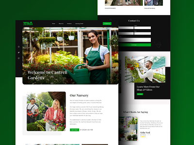 Central Gardens 🌳 design gardening gardens green website landing page mockup modern website nursery nursery website ui uiux uiux design web design
