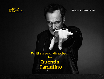 Quentin Tarantino UI project design desktop graphic design landinpage ui userinterface ux