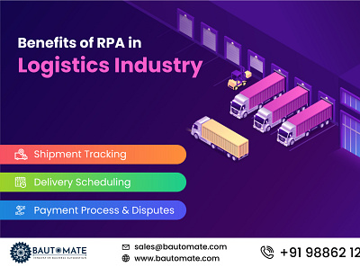 Banners Benefits of RPA in Logistics Industry rpa