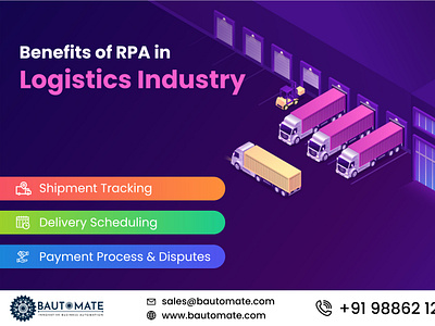 Banners Benefits of RPA in  Logistics Industry