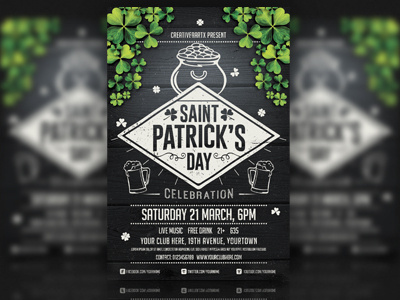St. Patrick S Day Flyer event flyer invitation party night postcard saint patricks day st. patricks day flyer