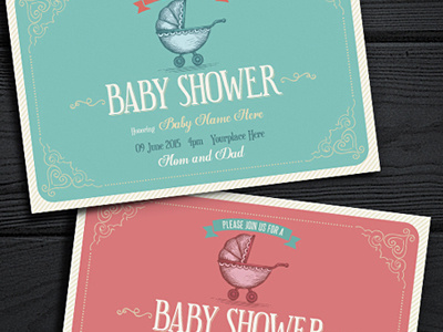 Baby Shower1 adoption baby announcement baby on the way baby shower baby shower invitation birthday invitation blue card celebration chevron daughter first birthday