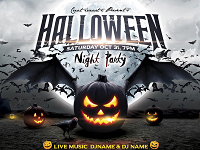 Halloween Party Flyer flyer halloween halloween bash halloween flyer halloween party invitation october poster pumpkin web