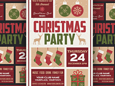 Christmas Party Flyer christmas celebration christmas design christmas event christmas flyer christmas post cards christmas poster