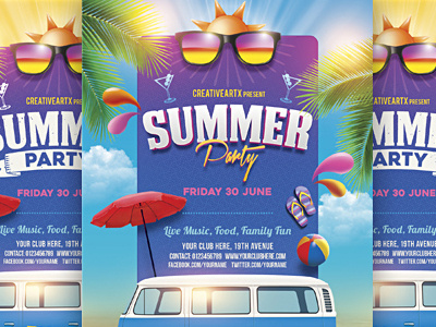 Summer Party Flyer season spring spring break spring party summer summer beach party summer flyer summer party summer party flyer
