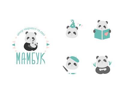 Logo for children's studio bear branding design flat graphic design icon illustration logo panda vector