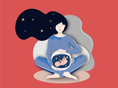 Pregnant. Illustration for women's health clinic design flat girl graphic design illustration pregnant space vector