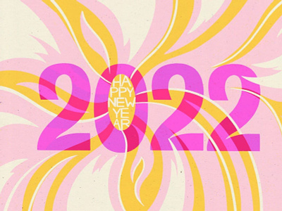 2022 positive vibes card bright colors digital art digital illustration pink postcard procrea procreate texture typography yellow